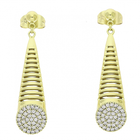 14K KOLCZYKI POZŁACANE 42/10 MM ELEGANCE XUPING 84777