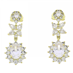 14K KOLCZYKI POZŁACANE 35/13 MM BRYLANTOWE XUPING 84780