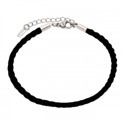 BRANSOLETKA PLATYNOWANA 18+3 CM 3,5 MM BLACK STRING XUPING 84796