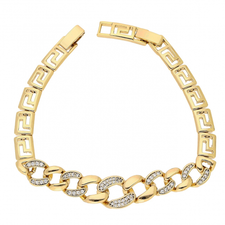 BRANSOLETKA POZŁACANA 20-17,5+3 CM 12 MM GRECKA XUPING 84801