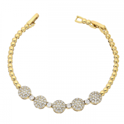 BRANSOLETKA POZŁACANA 19-17 CM 8 MM BRYLANTOWA XUPING 84842