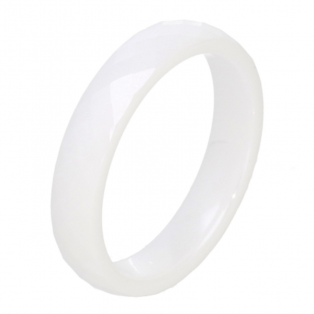 PIERŚCIONEK CERAMICZNY 4 MM BIAŁY SZLIF TTM XUPING 85053