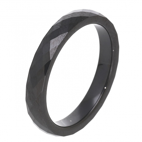 PIERŚCIONEK CERAMICZNY 3 MM CZARNY SZLIF TTM XUPING 85054