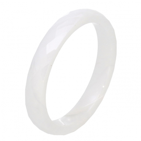 PIERŚCIONEK CERAMICZNY 3 MM BIAŁY SZLIF TTM XUPING 85055