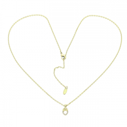14K CELEBRYTKA POZŁACANA 46+5 CM SERCE Z KOKARDKĄ XUPING 85080