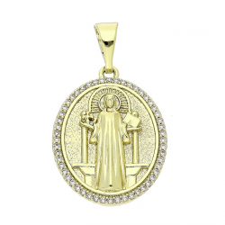 14K ZAWIESZKA POZŁACANA 34/20 MM MEDALIK XUPING 85084