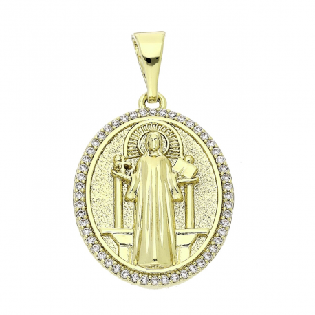 14K ZAWIESZKA POZŁACANA 34/20 MM MEDALIK XUPING 85084