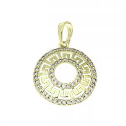 14K ZAWIESZKA POZŁACANA 29/19 MM GRECKI KRĄG XUPING 85088