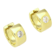 14K KOLCZYKI POZŁACANE 12/6 MM ZŁOTE KÓŁKA Z BRYLANTEM XUPING 85136