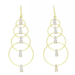 14K KOLCZYKI POZŁACANE 73/25 MM ELEGANCE XUPING 85142