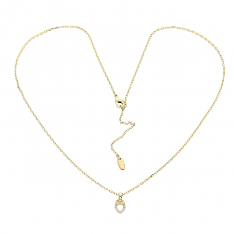 CELEBRYTKA POZŁACANA 46+5 CM BRYLANTOWE SERDUSZKO Z KOKARDKĄ XUPING 85155