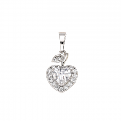 ZAWIESZKA PLATYNOWANA 21/10 MM SERDUSZKO BRYLANT XUPING 85170
