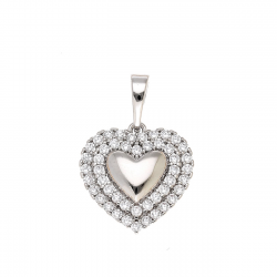 ZAWIESZKA PLATYNOWANA 24/16 MM SERCE W BRYLANCIKACH XUPING 85174
