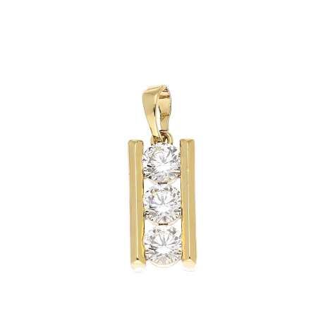 ZAWIESZKA POZŁACANA 23/8 MM TRZY BRYLANTY XUPING 85191