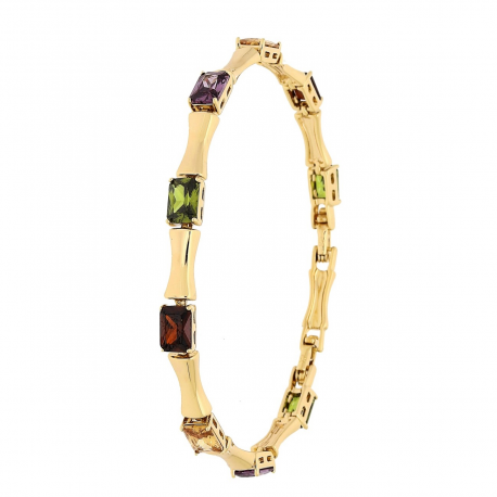 BRANSOLETKA POZŁACANA 19-17 CM 5 MM KOLOROWA ELEGANCJA XUPING 85223