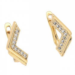 KOLCZYKI POZŁACANE 18/7 MM BRYLANTOWE ELEGANTKI XUPING 85256