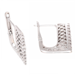 KOLCZYKI PLATYNOWANE 20/2,5 MM ELEGANTKI Z BRYLANTAMI XUPING 85259