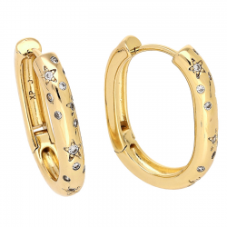 KOLCZYKI POZŁACANE 24/4 MM GWIAŹDZISTE ELEGANTKI XUPING 85262