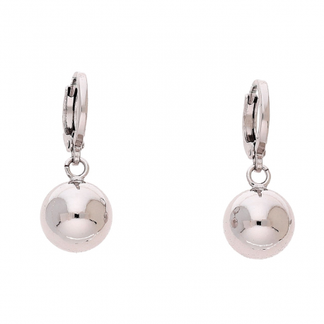 KOLCZYKI PLATYNOWANE 25/10 MM SREBRNA KULA XUPING 85276