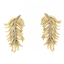 KOLCZYKI POZŁACANE 34/17 MM ZŁOTE GAŁĄZKI XUPING 85317