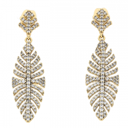 KOLCZYKI POZŁACANE 41/11 MM BRYLANTOWA ELEGANCJA XUPING 85319