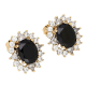 KOLCZYKI POZŁACANE 17/16 MM MARKIZA CZARNY BRYLANT XUPING 85330