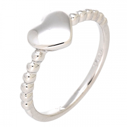 PIERŚCIONEK PLATYNOWANY 7 MM SREBRNE SERCE XUPING 85353