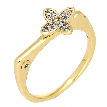 PIERŚCIONEK POZŁACANY 8,5 MM BRYLANTOWA LILIA XUPING 85356