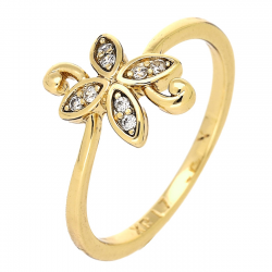 PIERŚCIONEK POZŁACANY 11 MM BRYLANTOWA LILIA XUPING 85357