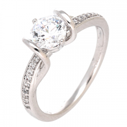 PIERŚCIONEK PLATYNOWANY 7 MM ZARĘCZYNOWY BRYLANT XUPING 85358