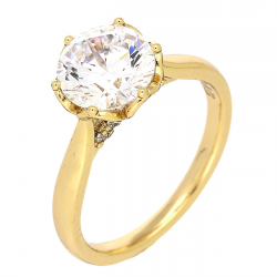 PIERŚCIONEK POZŁACANY 9 MM ZARĘCZYNOWY BRYLANT XUPING 85359