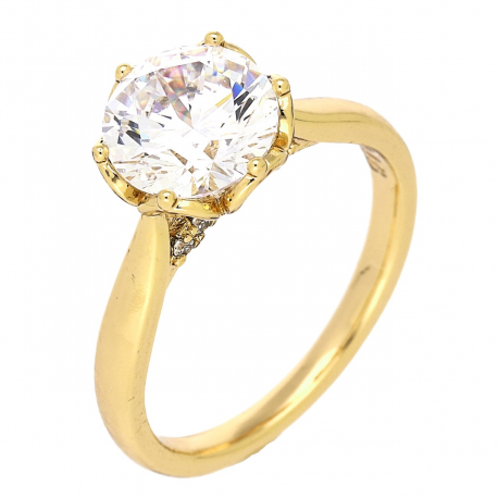 PIERŚCIONEK POZŁACANY 9 MM ZARĘCZYNOWY BRYLANT XUPING 85359