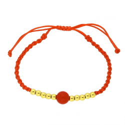 BRANSOLETKA POZŁACANA RED STRING S.STEEL TTM XUPING 85422