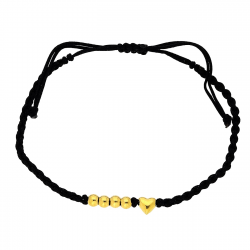 BRANSOLETKA POZŁACANA BLACK STRING S.STEEL TTM XUPING 85425