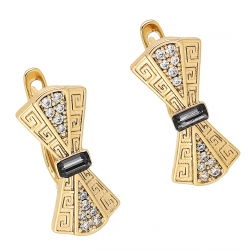 KOLCZYKI POZŁACANE 20/9 MM SILVER NIGHT CRYSTAL XUPING 85442