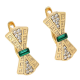 KOLCZYKI POZŁACANE 20/9 MM EMERALD CRYSTAL XUPING 85443
