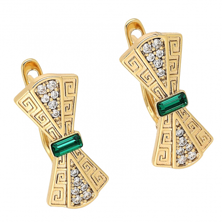 KOLCZYKI POZŁACANE 20/9 MM EMERALD CRYSTAL XUPING 85443