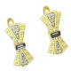 14K KOLCZYKI POZŁACANE 20/9 MM SILVER NIGHT CRYSTAL XUPING 85456