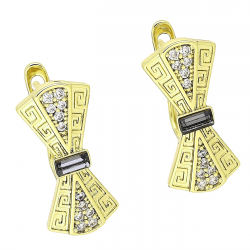14K KOLCZYKI POZŁACANE 20/9 MM SILVER NIGHT CRYSTAL XUPING 85456