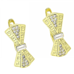 14K KOLCZYKI POZŁACANE 20/9 MM CRYSTAL XUPING 85460