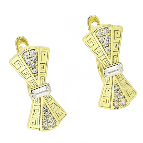 14K KOLCZYKI POZŁACANE 20/9 MM CRYSTAL XUPING 85460