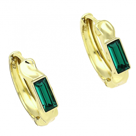 14K KOLCZYKI POZŁACANE 17/4 MM EMERALD CRYSTAL XUPING 85461