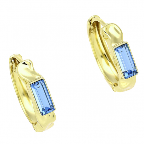 14K KOLCZYKI POZŁACANE 17/4 MM SAPPHIRE LIGHT CRYSTAL XUPING 85462