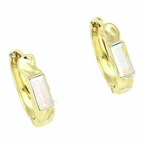 14K KOLCZYKI POZŁACANE 17/4 MM AB CRYSTAL XUPING 85464